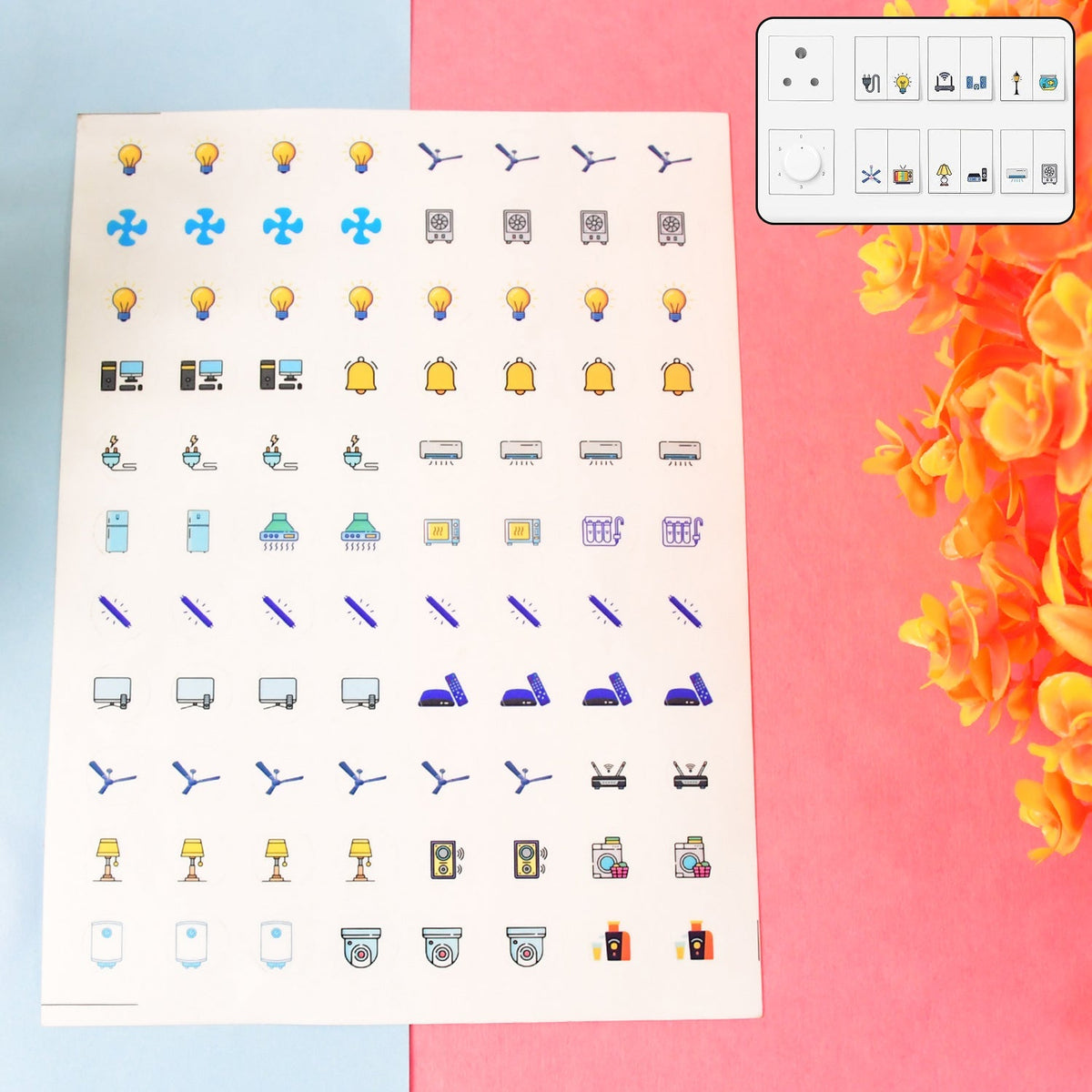 Smart Switch Icon Sticker Sheets – 10 Pack for Home & Office ...