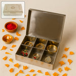 Multipurpose Stainless Steel Jewelry Storage Organizer Box 6 Compartments (1 Pc)