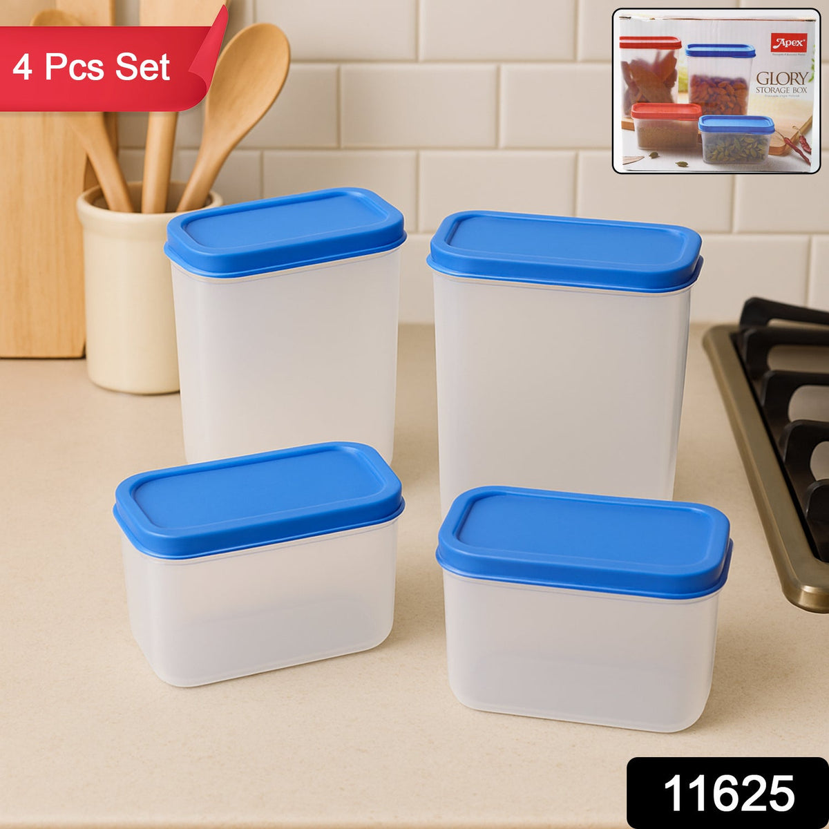 Apex Glory Plastic Storage Container Box Set (4 Pc) – coreldove.com
