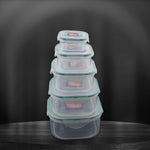 Kitchen storage containers set, snap-seal, 5 pieces.