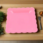 Square Plastic Dinner Plate Snacks Breakfast Serving Trays Home School  8 Pc Set