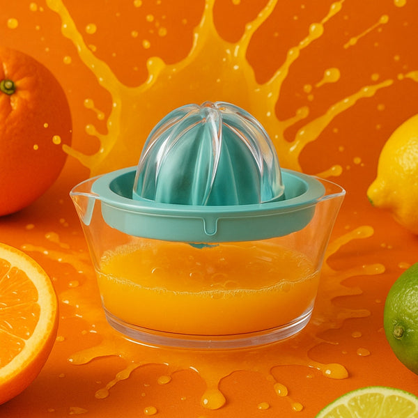 Manual Orange Lemon Citrus Juicer Squeezer Press Pourer with Lid Plastic 1 Pc