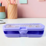 Cartoon Character Printed Plastic Pencil Box with Built-in Maze Puzzle Game (1 Pc)