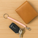 Elastic Spiral Coil Keychain Bracelet with Metal Ring and Clip