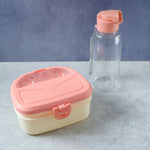 Plastic Lunch Box & Water Bottle Set with Secure Lid - 1 Set