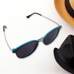 Sky Blue UV Protected Round Sunglasses, classic Sunglasses for Men & Women