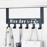Heavy-Duty Carbon Steel Over Door Hook Rack for Towels & Coats (1 Pc, 6 Hooks)