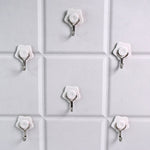 Multipurpose Self Adhesive Plastic Wall Hooks - 6 pcs