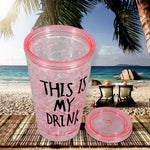 Plastic Creative Cold Drink Cup,  Double Wall Plastic Drinking Sport Bottle