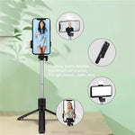 Portable Foldable Selfie Stick with Remote Control, YouTuber Video Recording (1 Pc)
