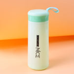 Leak-Proof Green Plastic Flask with Carry Strap - 400ML