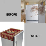 Cotton Fridge Top Cover with Side Pockets for Home Decor (100×60 CM)