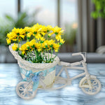 Bicycle-Shaped Plastic Flower Pot Stand for Home Decor