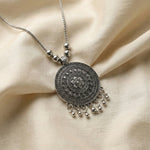 Oxidised Silver Finish Traditional Pendant Necklace – Mix Design (1 Pc)