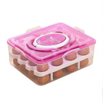 2 Layer 32 Grid Egg Tray with Lid Carrier Holder1 Pc