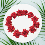 Flower Rose Hair Pin/Clip – Velvet Flower Design (12 Pcs Set, Red Color)