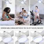 Original Cool LED Socket Fan Light 1000 Lumens 5000K Remote Controlled