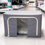 Foldable Steel Frame Clothes Storage Organizer Bag 60x43x32cm (Mix Color)