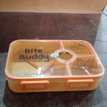 Bite Buddy 4-Compartment Leak-Resistant Plastic Lunch Box with Spoon & Fork