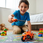 Launcher Bike Racing Toy for Kids with Manual Pull Launcher