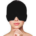 Black headache relief hat for migraines and stress relief