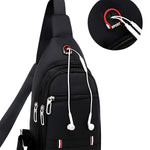 Multipurpose Crossbody Chest Bag for with USB Charging Port