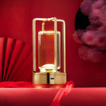 Crystal Lantern Table Lamp Rechargeable Cordless LED Light with 3 Colors 1 Pc