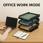 4-Layer Multifunctional File Rack with Drawers for Office Desk