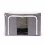 Foldable Steel Frame Clothes Storage Organizer Bag 60x43x32cm (Mix Color)