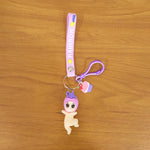 Cute Doll & Cupcake Keychain with Rainbow Strap (1 Pc)