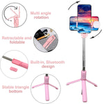 Portable Foldable Selfie Stick with Remote Control, YouTuber Video Recording (1 Pc)