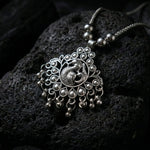 Oxidised Silver Finish Traditional Pendant Necklace – Mix Design (1 Pc)
