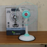 12V DC Hybrid Pedestal Table Fan with Plug and Play IEC C13 Power Cable