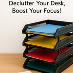 4-Layer Multifunctional File Rack with Drawers for Office Desk