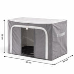 Foldable Steel Frame Clothes Storage Organizer Bag 60x43x32cm (Mix Color)