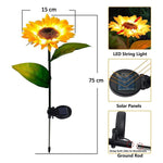 2 Pc Outdoor Solar Sunflower Lights – Waterproof Garden Landscape Stake Light