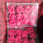 Flower Rose Hair Pin/Clip – Velvet Flower Design (12 Pcs Set, Red Color)