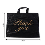 Premium Black Thank You Printed Plastic Carry Bag 30 × 39 Cm (1 Pc)