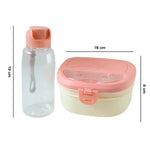 Plastic Lunch Box & Water Bottle Set with Secure Lid - 1 Set