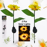 2 Pc Outdoor Solar Sunflower Lights – Waterproof Garden Landscape Stake Light