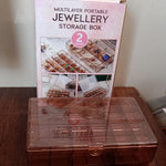 2-Layer Acrylic Jewelry Storage Box with 30 Compartment Dustproof Organizer