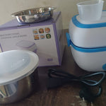 Electric Lunch Box, 3 In 1 Food Heater / Cooker / Steamer with Stainless (1 Set)