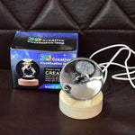 Crystal Ball Night Light Glass Ball Night Lamp with Wood Base