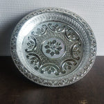 Traditional Silver Finish Plastic Pooja Thali (1 Pc)