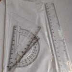 Plastic Geometry Set, Triangle Ruler Protractor Straight Ruler (4 Pcs Set)