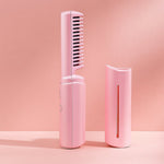 Rechargeable Mini Hair Straightener,  Three Temperature Adjustments Flat Iron Comb (1 Pc)