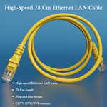 High-Speed 78 Cm Ethernet LAN Cable (1 Pc)