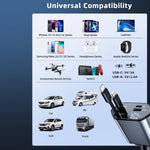 4-in-1 Super Fast Car Charger with Dual Built-In Cables, Dual USB Ports,