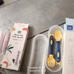 Silicone Bendable Kids Spoon & Fork Set – Toddler Self-Feeding Utensils (2 Pc Set)