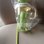 Approx 1300ML Large Capacity Cute Ice Cream Themed Water Bottle with Handle, Straw